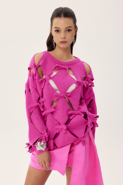 Sielia Cut-out Bowtie Oversize Sweater