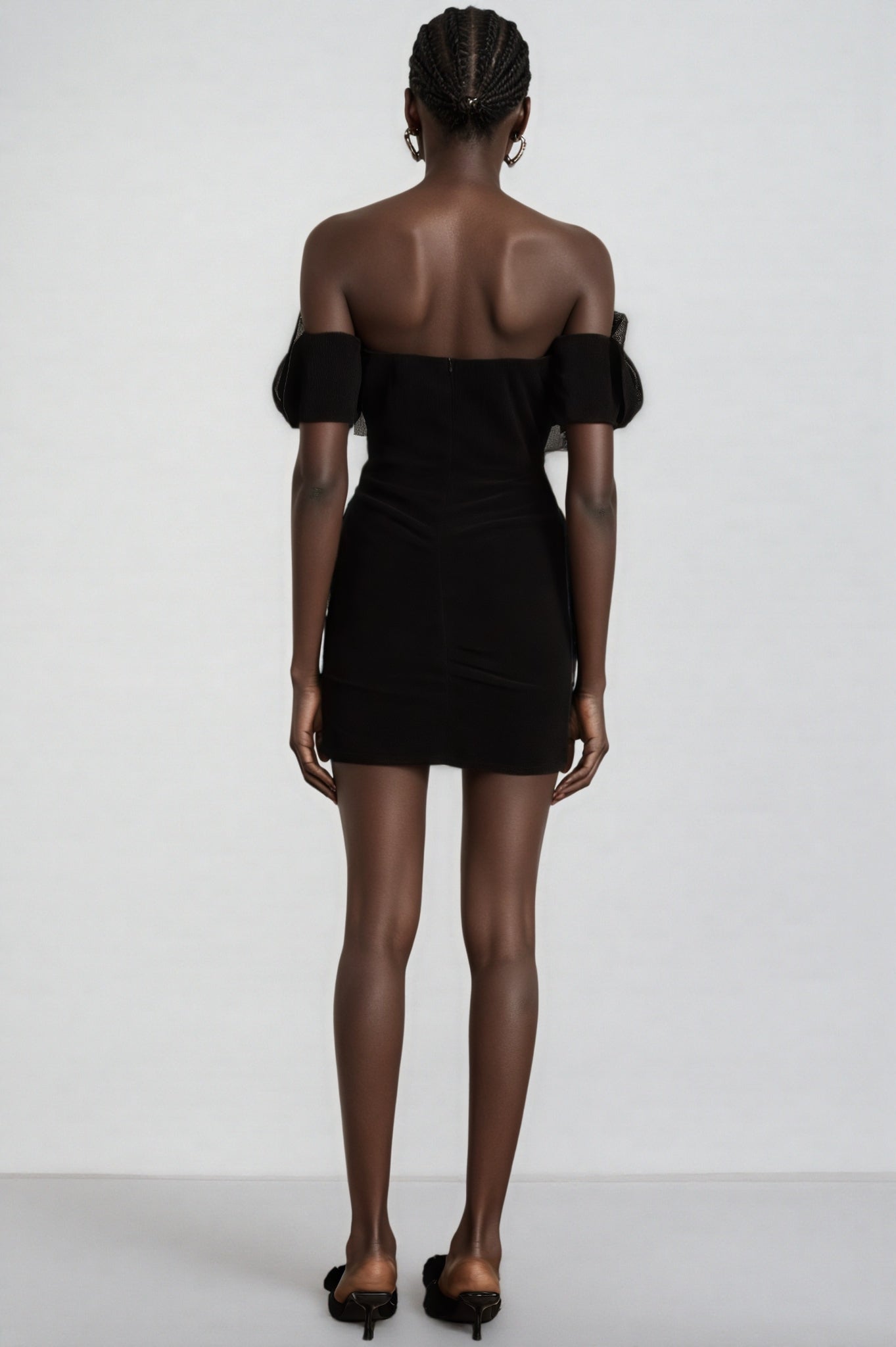 Cassia Black Embroidered Mini Dress