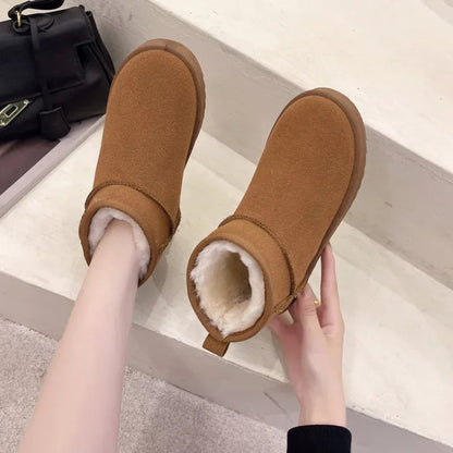 New Snow Boots Short Tube Thickened Cotton Shoes Non-slip Winter New Shoes Student Shoes Black Boots