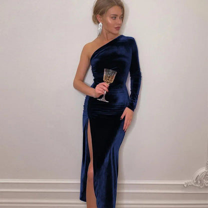 New Satin Dissymmetry Backless Birthday Midi Dresses