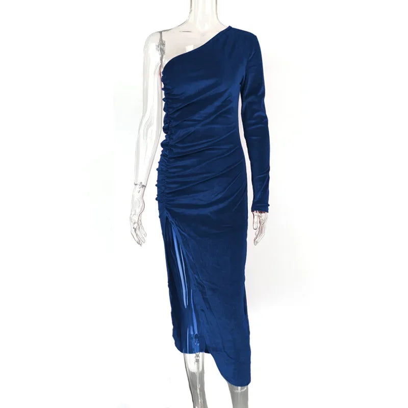 New Satin Dissymmetry Backless Birthday Midi Dresses
