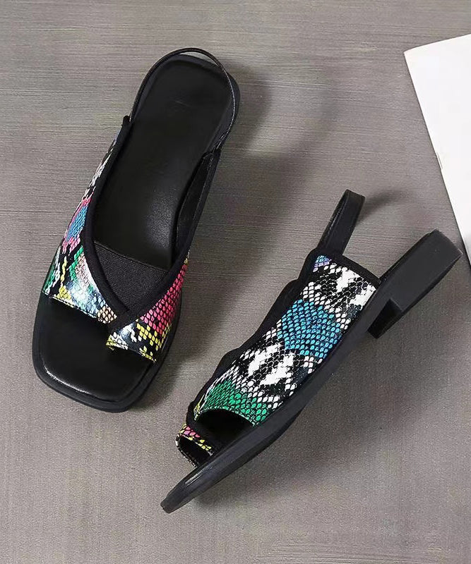 New Summer Elastic Back Strap Square Headed Roman Shoes Xc1043