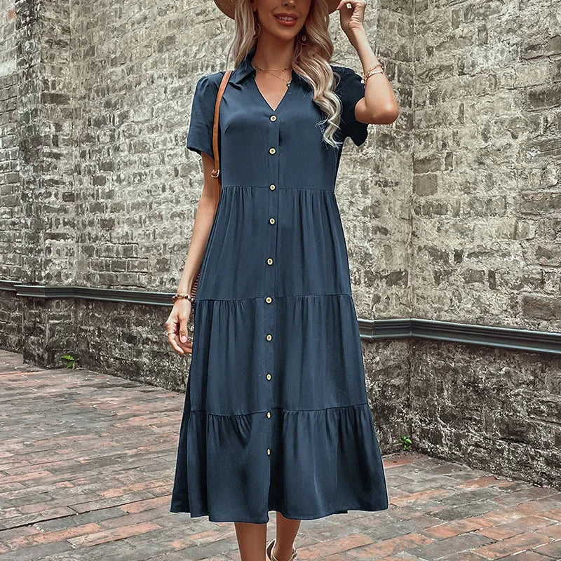 Summer Hepburn French Maxi Party Club Midi Dresses