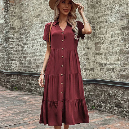 Summer Hepburn French Maxi Party Club Midi Dresses