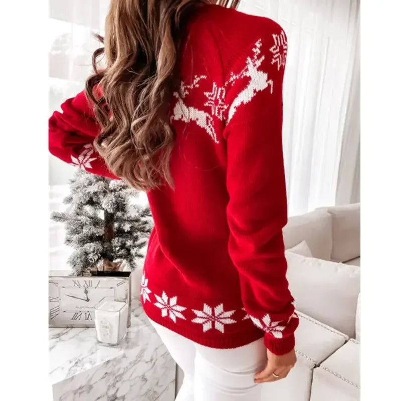 Winter Christmas Knit Jacquard Soft Warm Y2k Sweater