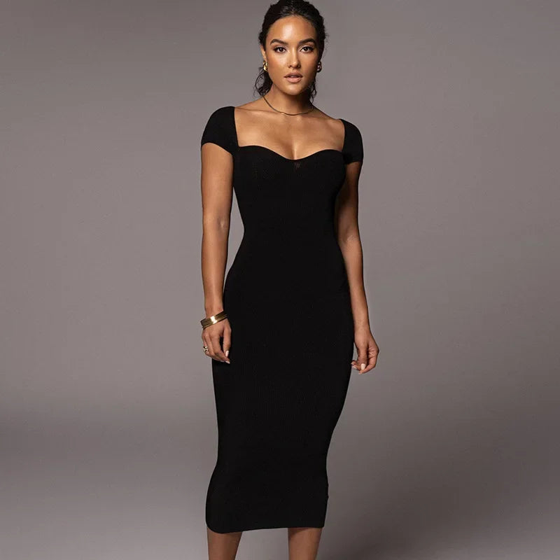 New Boat High Slim Y2k Midi Dresses