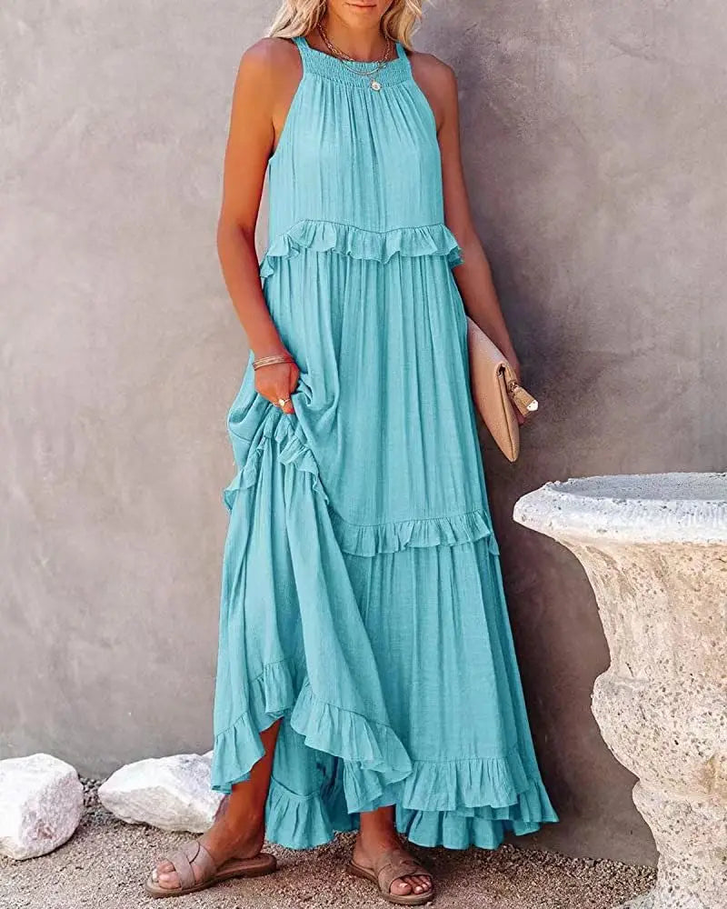 New Floor-length Round Loose Irregular Loose Midi Dresses