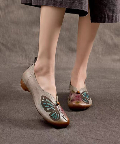 Spring New Embossed Cowhide Flats Shoes Cz1005