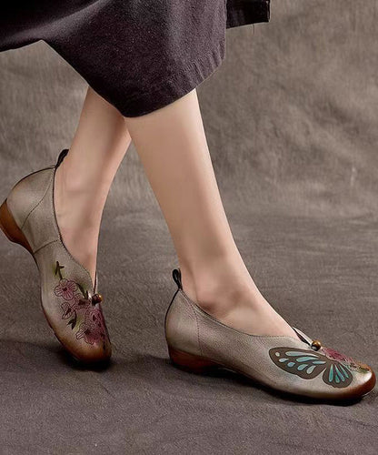 Spring New Embossed Cowhide Flats Shoes Cz1005