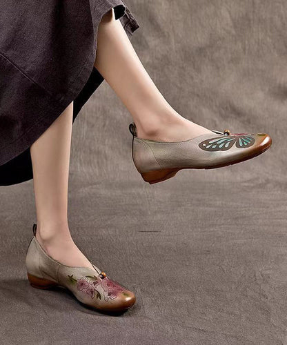 Spring New Embossed Cowhide Flats Shoes Cz1005