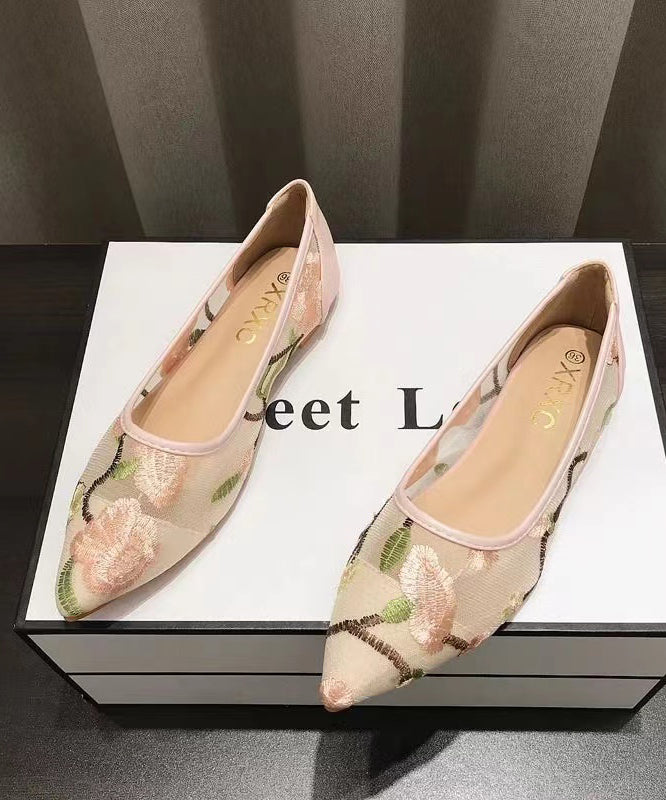 Spring Summer New Chinese Style Embroidery Mesh Flat Shoes Xc1032