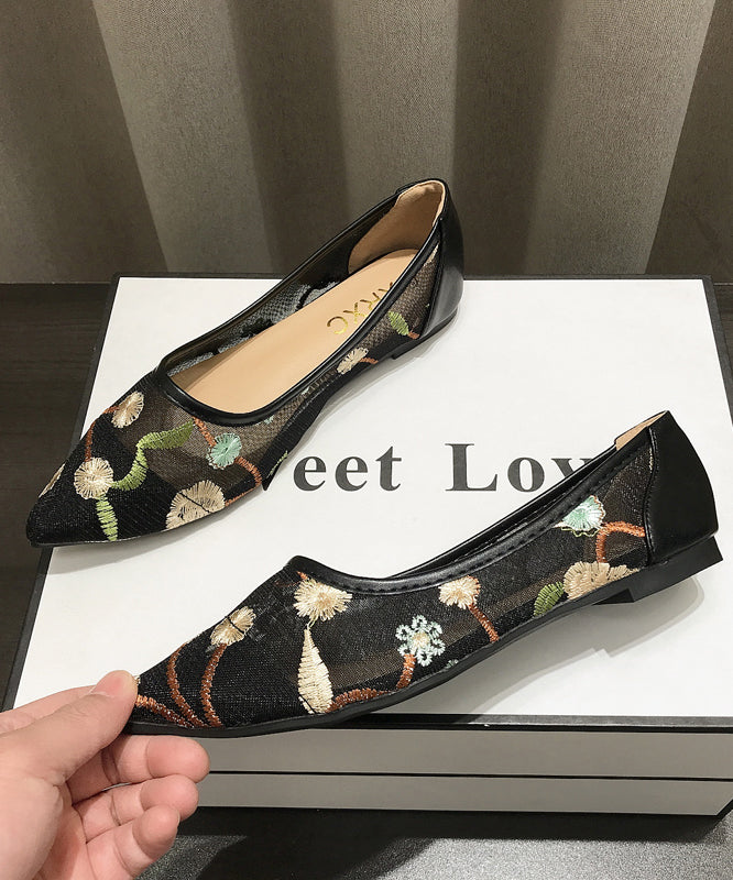 Spring Summer New Chinese Style Embroidery Mesh Flat Shoes Xc1032