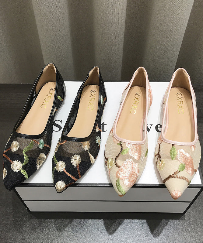 Spring Summer New Chinese Style Embroidery Mesh Flat Shoes Xc1032