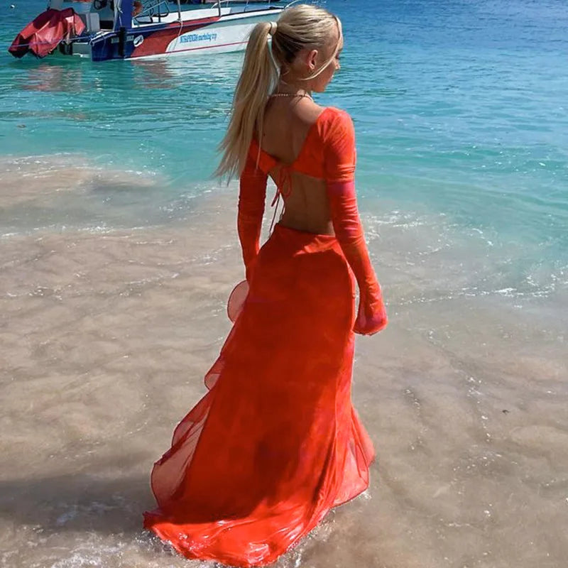 Summer Pure Color Vestidos Traf Midi Dresses