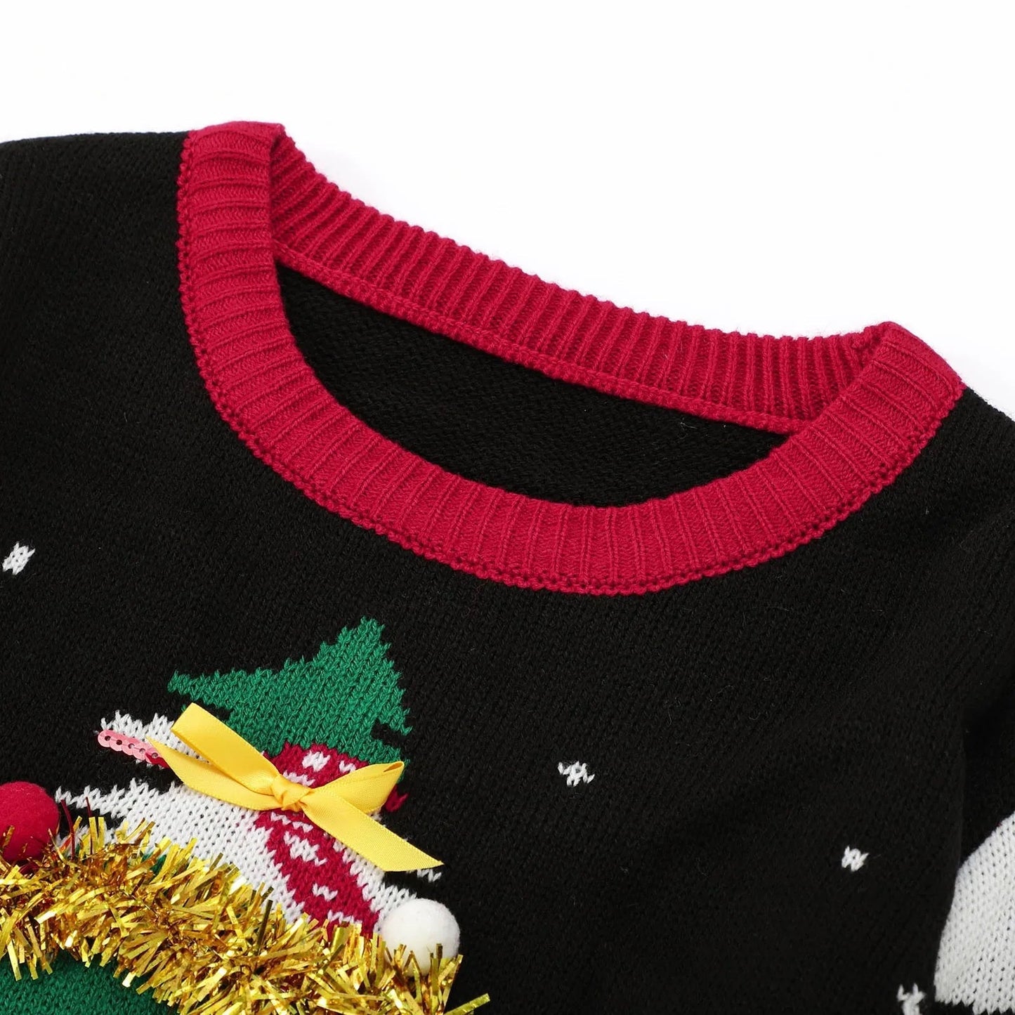 Red O-neck Loose Pullover Christmas Sweater