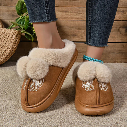Winter New Warm Snow Boots Indoor Comfortable Plush Shoes Platform Winter New Cotton Slippers Zapatos De Mujer