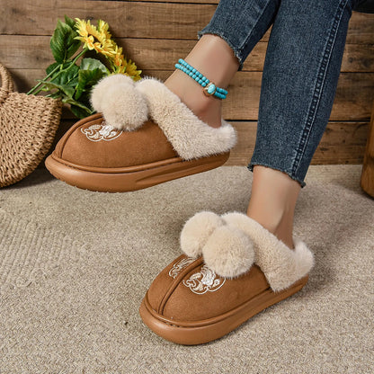 Winter New Warm Snow Boots Indoor Comfortable Plush Shoes Platform Winter New Cotton Slippers Zapatos De Mujer