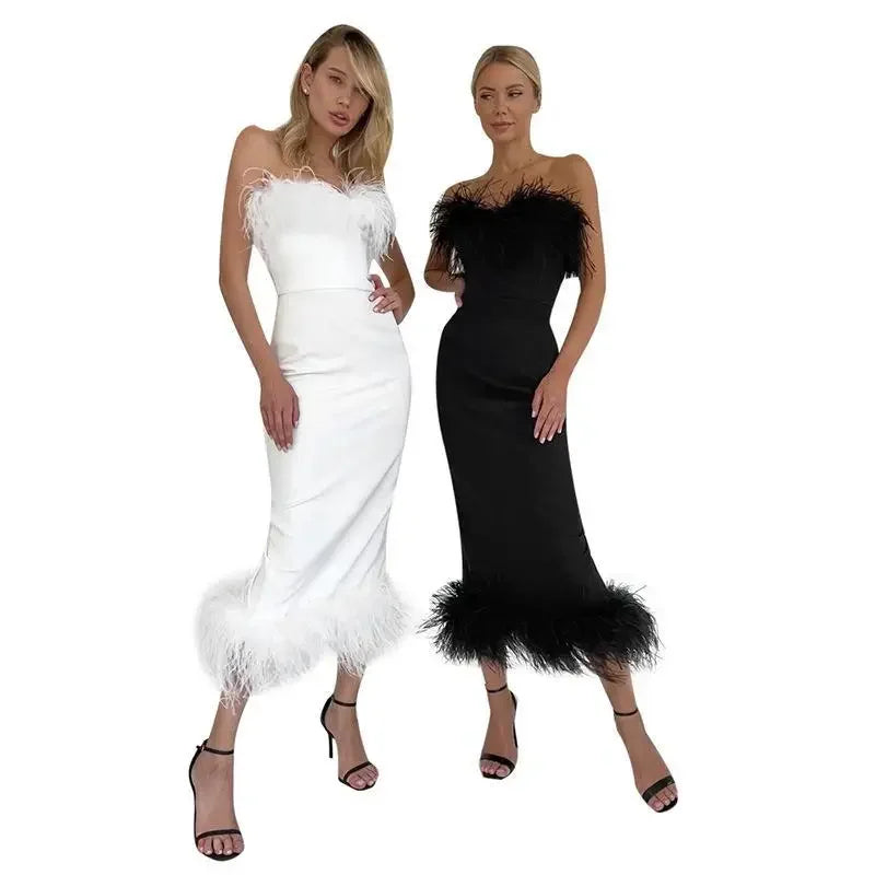 Pencil Off Shoulder Birthday Club Midi Dresses