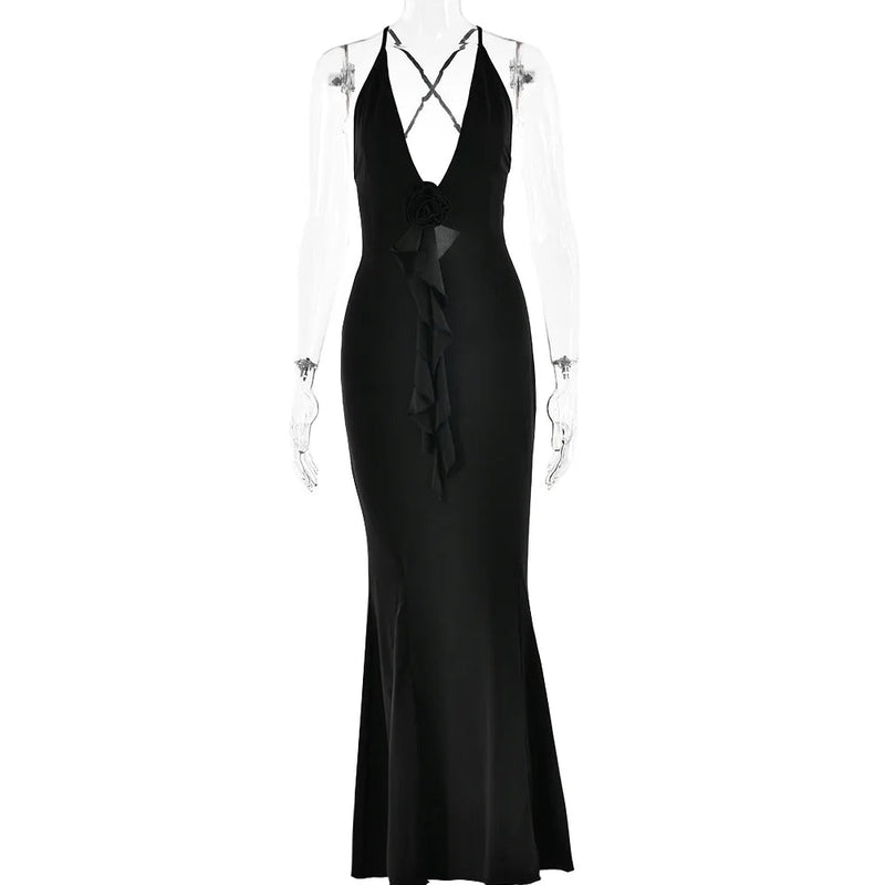 New Slim Slip Ruffled High Y2k Midi Dresses