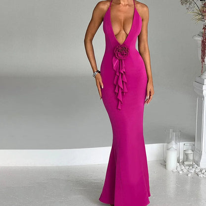 New Slim Slip Ruffled High Y2k Midi Dresses