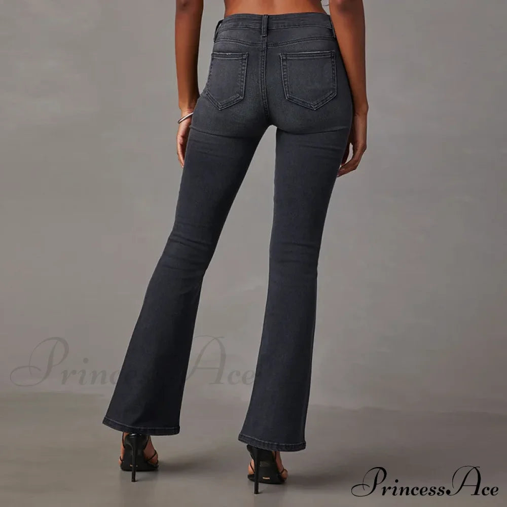 High Stretch Flare Boot Cut Slim Denim Flare Pants Autumn Winter Trousers S-2xl Jean
