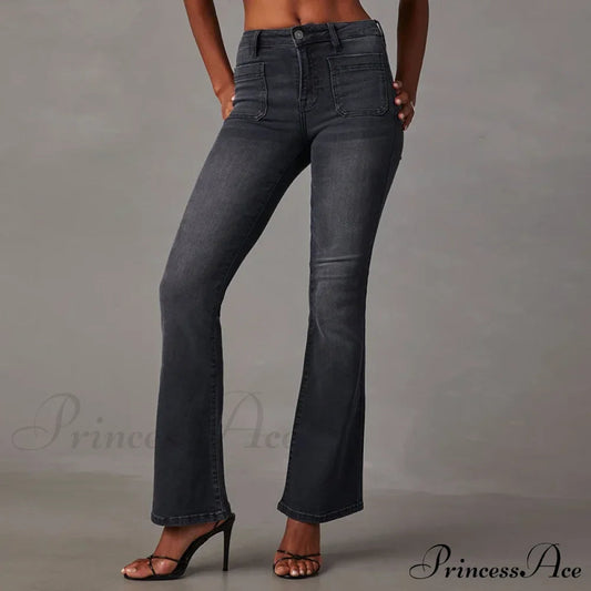 High Stretch Flare Boot Cut Slim Denim Flare Pants Autumn Winter Trousers S-2xl Jean