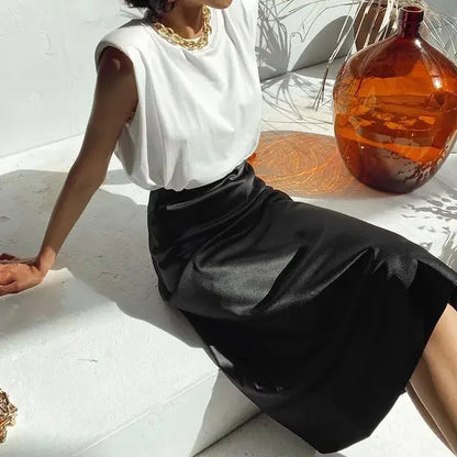 Dressbetty - High Street Satin Bodycon Skirt