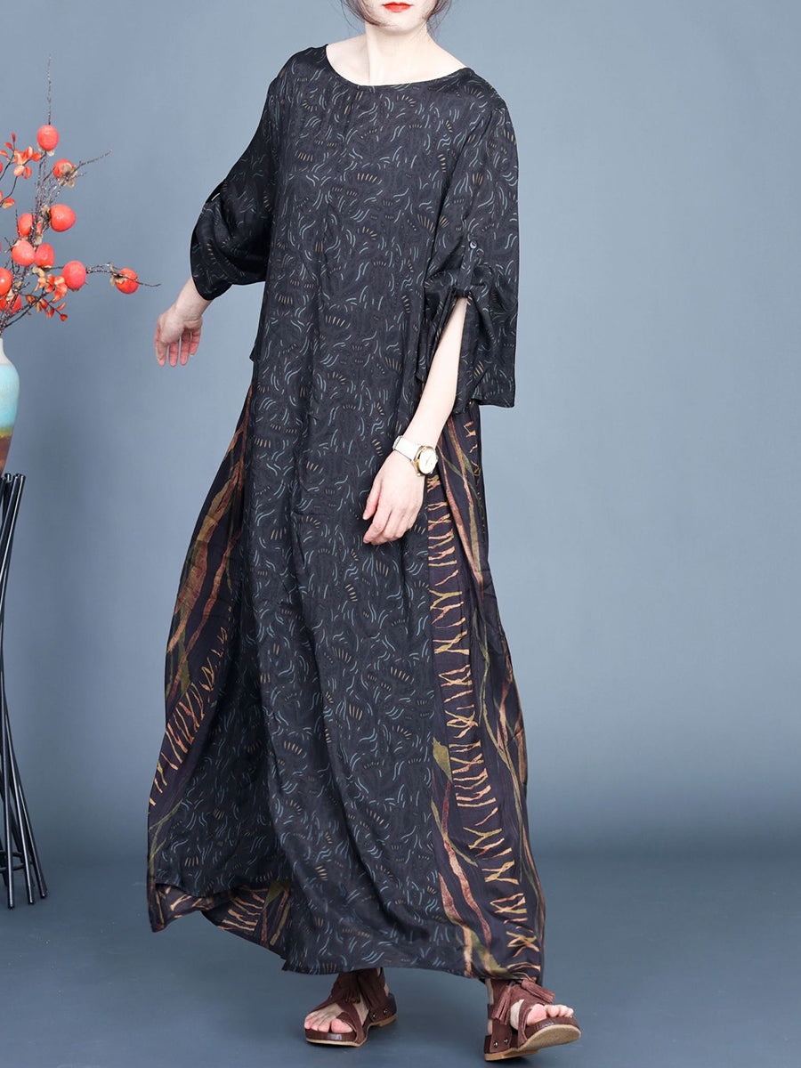 Artsy Spliced Spring Maxi Dress Co1005