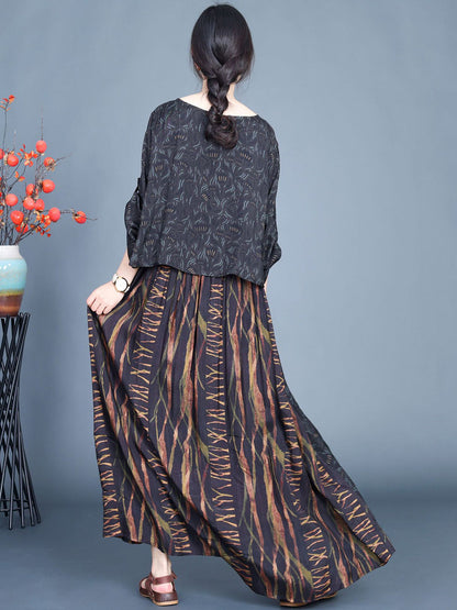 Artsy Spliced Spring Maxi Dress Co1005