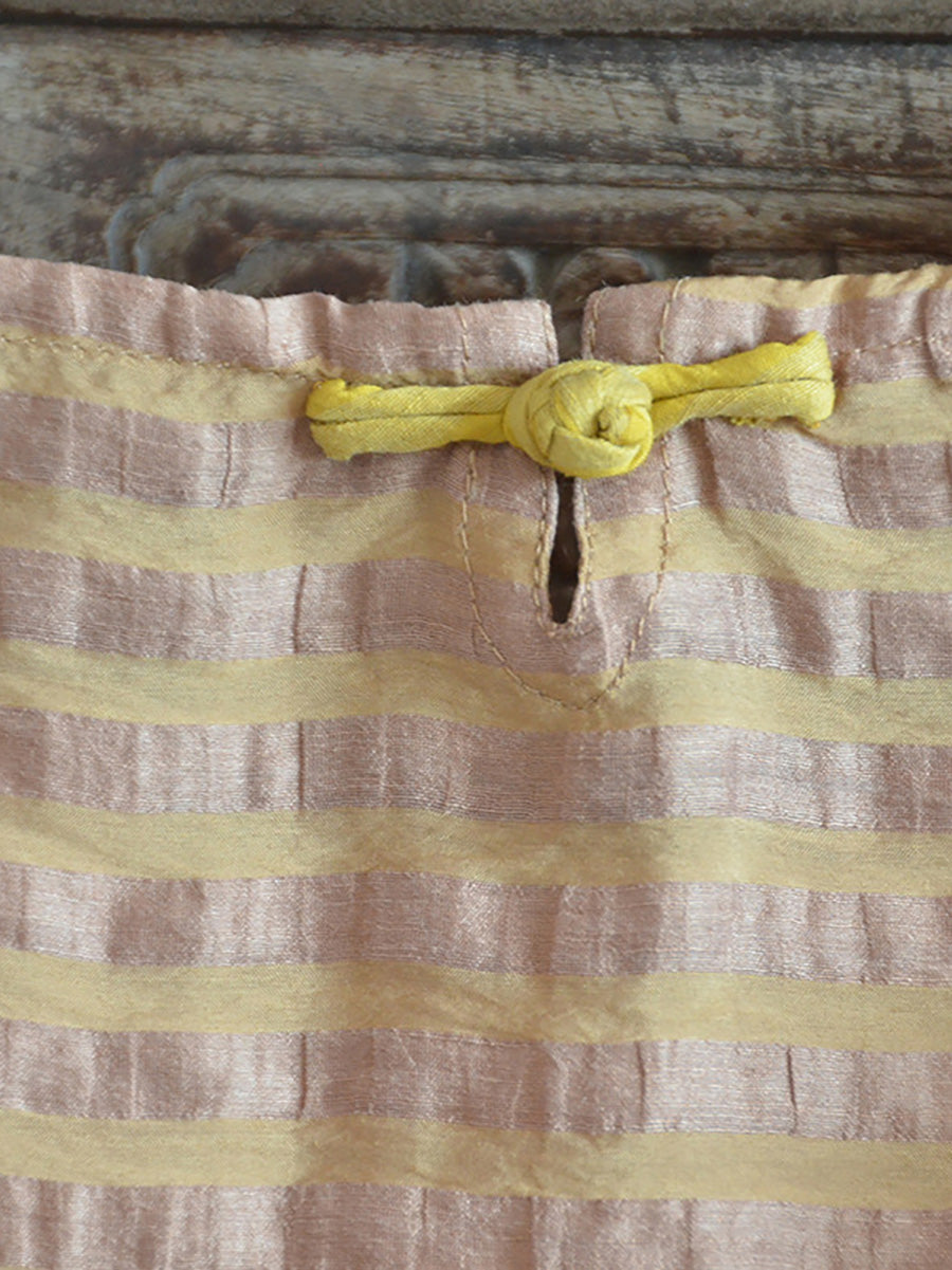 Artsy Stripe Linen O-neck Blouse Co1027