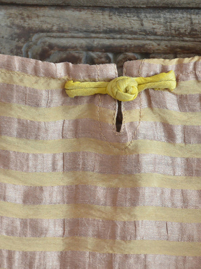 Artsy Stripe Linen O-neck Blouse Co1027