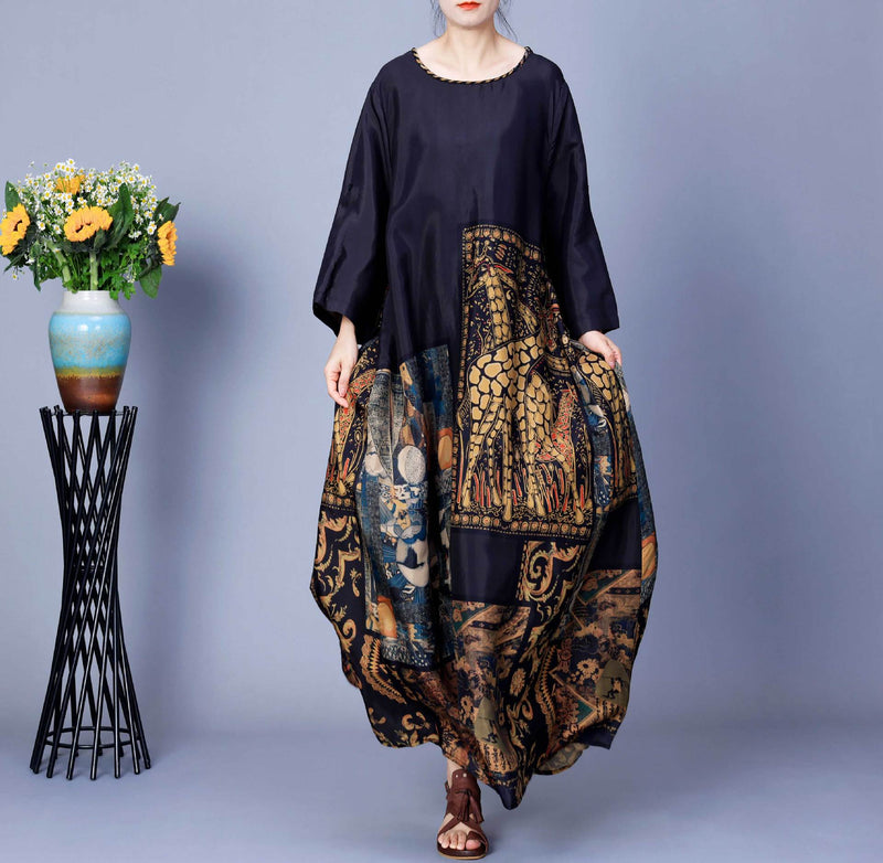 Spring Spliced Maxi Dress Co1026