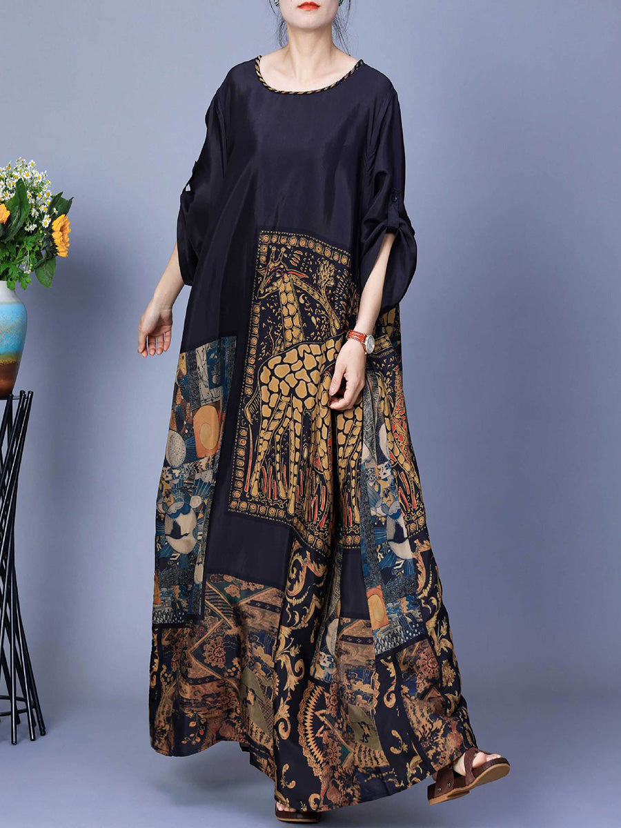 Spring Spliced Maxi Dress Co1026