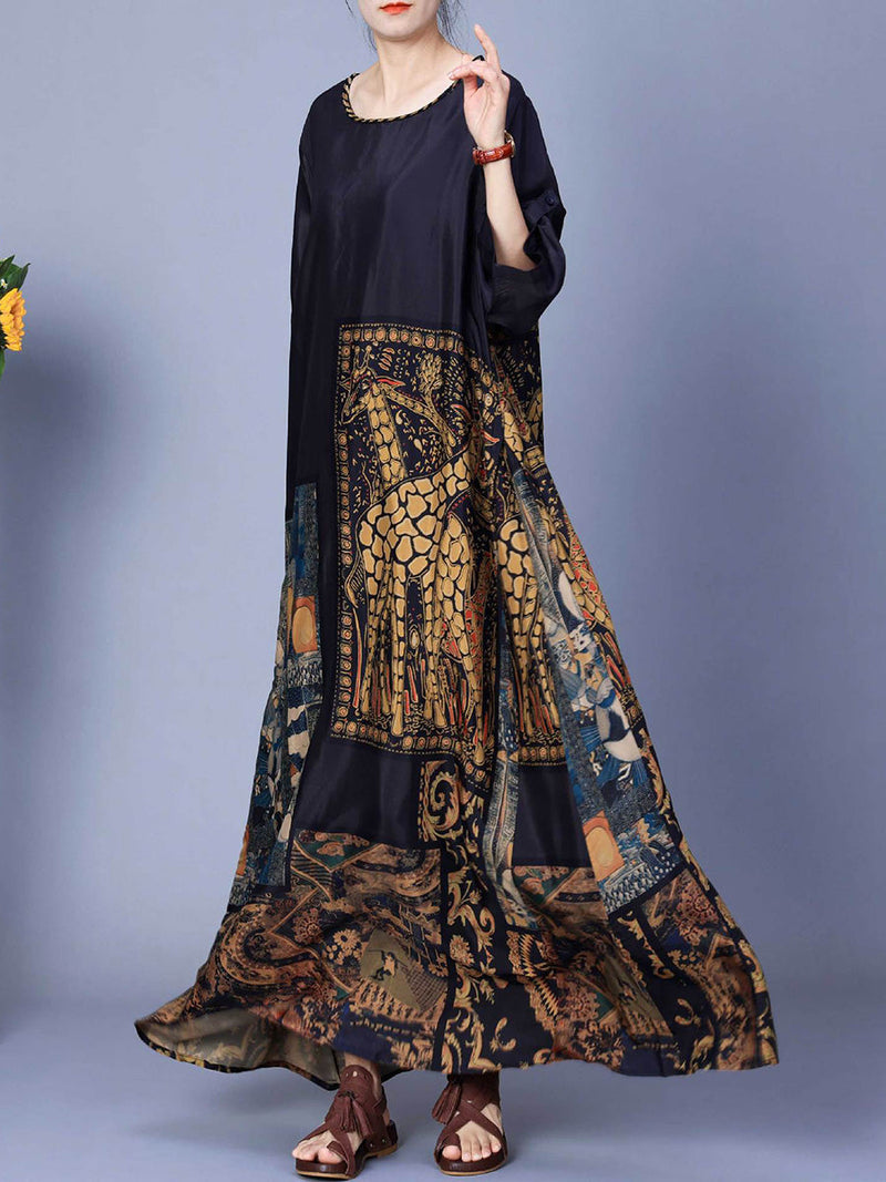 Spring Spliced Maxi Dress Co1026