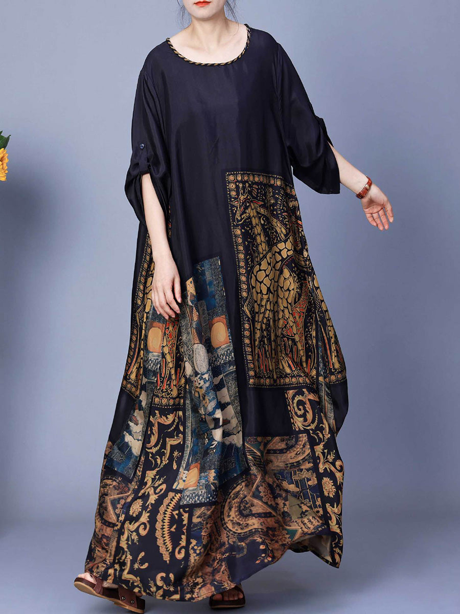 Spring Spliced Maxi Dress Co1026