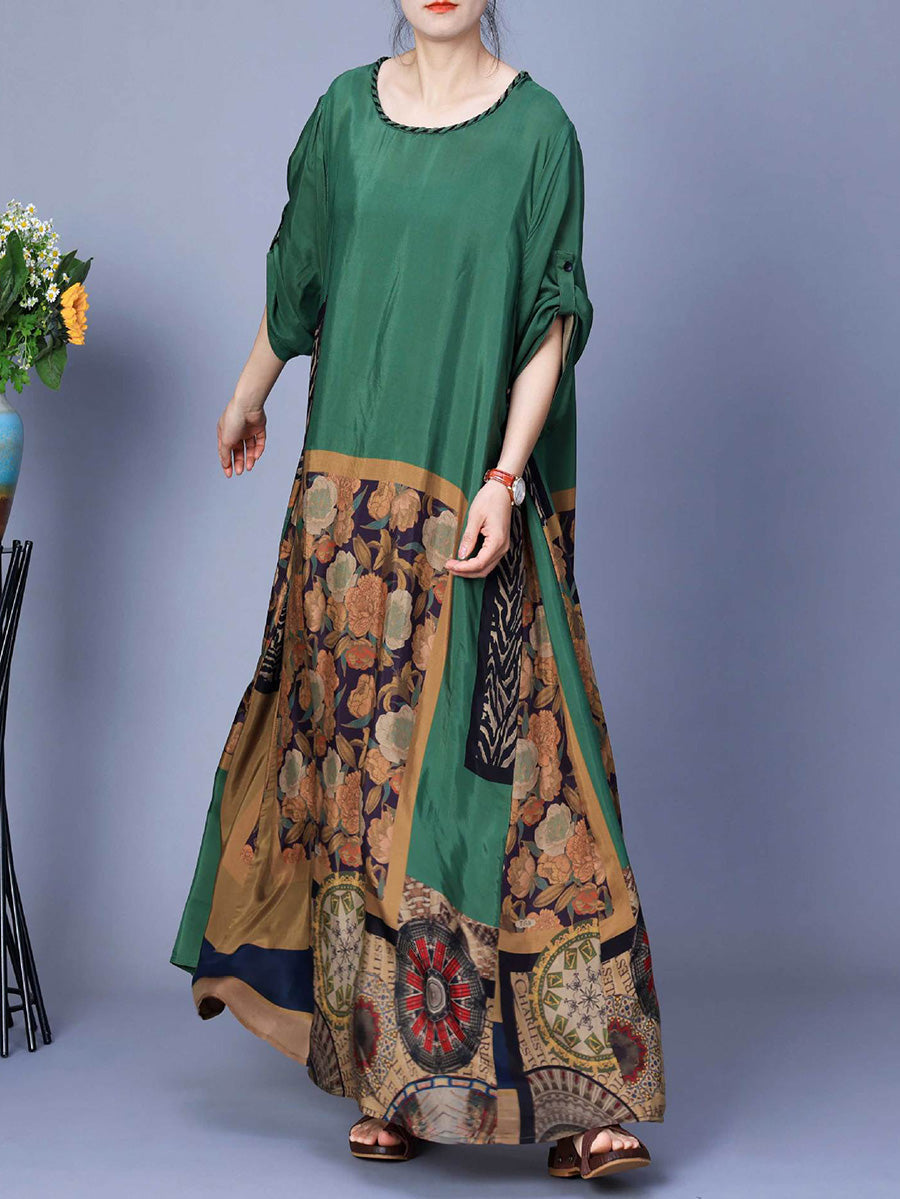 Spring Spliced Maxi Dress Co1026