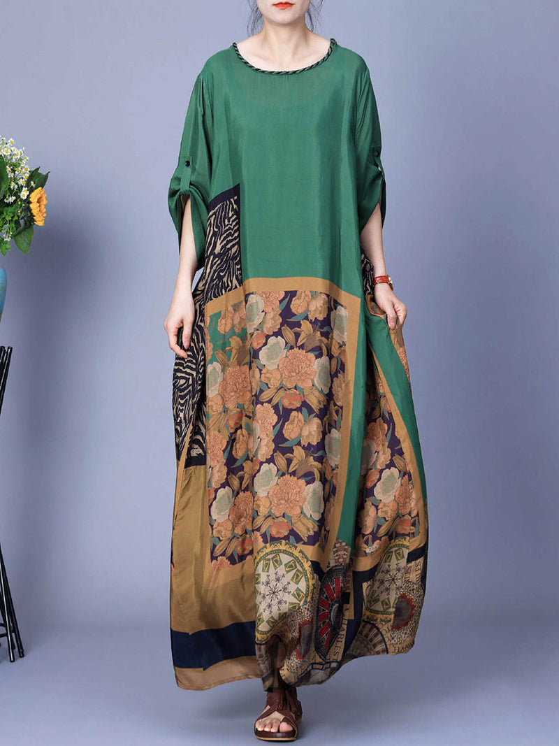 Spring Spliced Maxi Dress Co1026