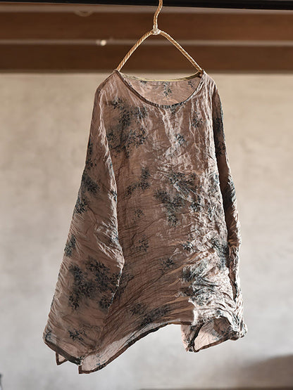 Spring Artsy Tie-dye Ramie Blouse Co1034
