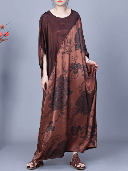 Flower Print Spliced Summer Maxi Dress Co1046