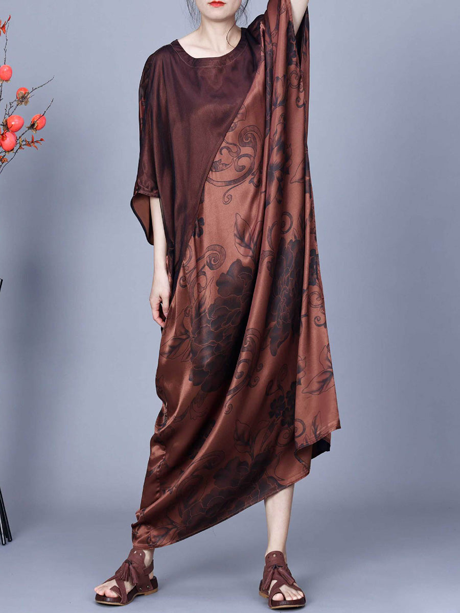 Flower Print Spliced Summer Maxi Dress Co1046