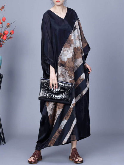 Artsy Flower Irregular Spliced Summer Maxi Dress Co1045