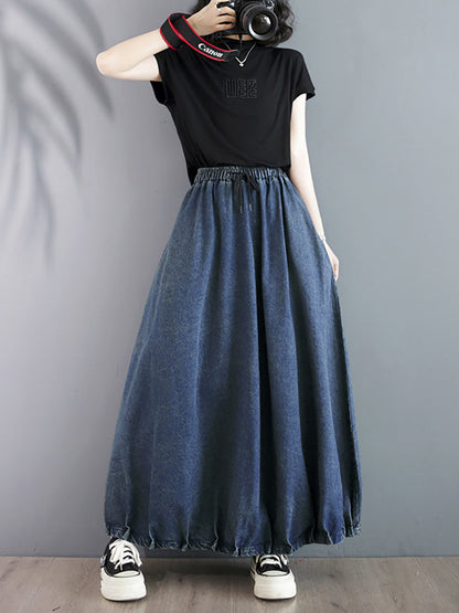 Summer Loose Denim Skirt Pa1019