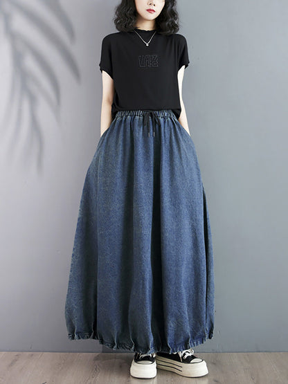 Summer Loose Denim Skirt Pa1019
