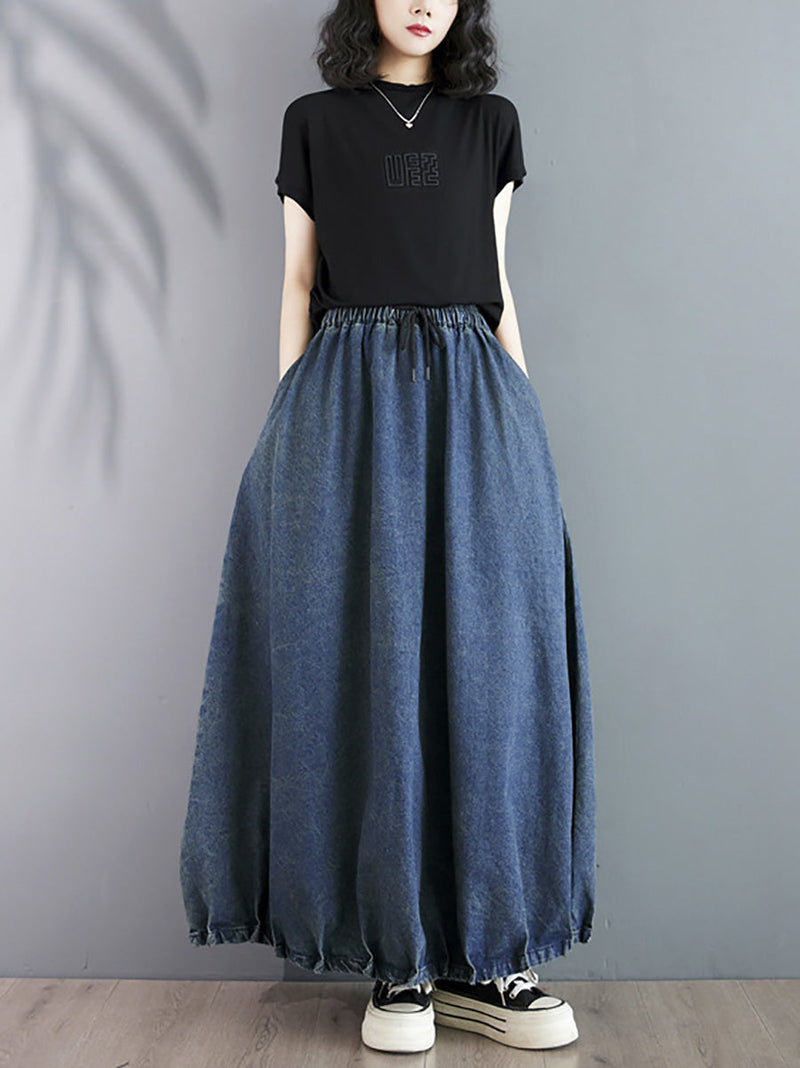 Summer Loose Denim Skirt Pa1019