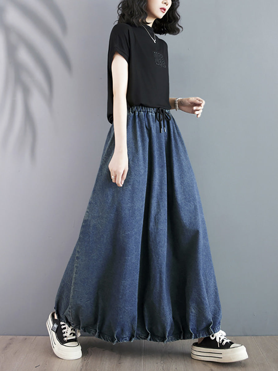 Summer Loose Denim Skirt Pa1019