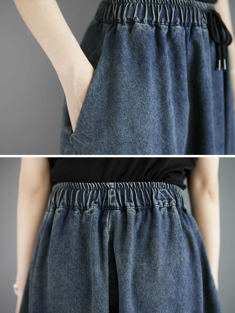 Summer Loose Denim Skirt Pa1019
