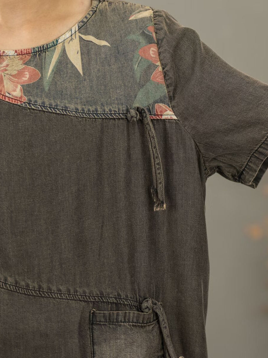 Summer Spliced Worn Shirt+pants Pa1021