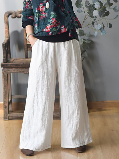 Spring Wide-leg Linen Pants Kl1010