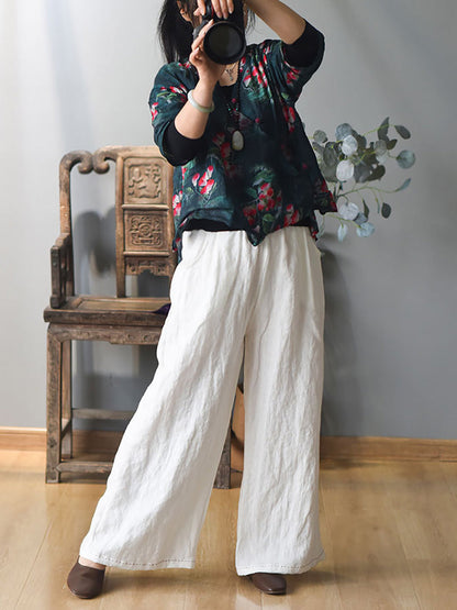 Spring Wide-leg Linen Pants Kl1010