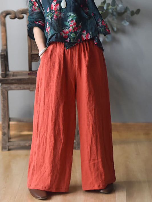 Spring Wide-leg Linen Pants Kl1010
